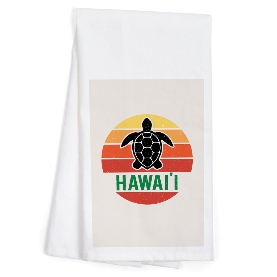 Hawaii, Sun, Contour, Color Blocking, Organic Cotton Kitchen Tea Towels Kitchen Lantern Press 