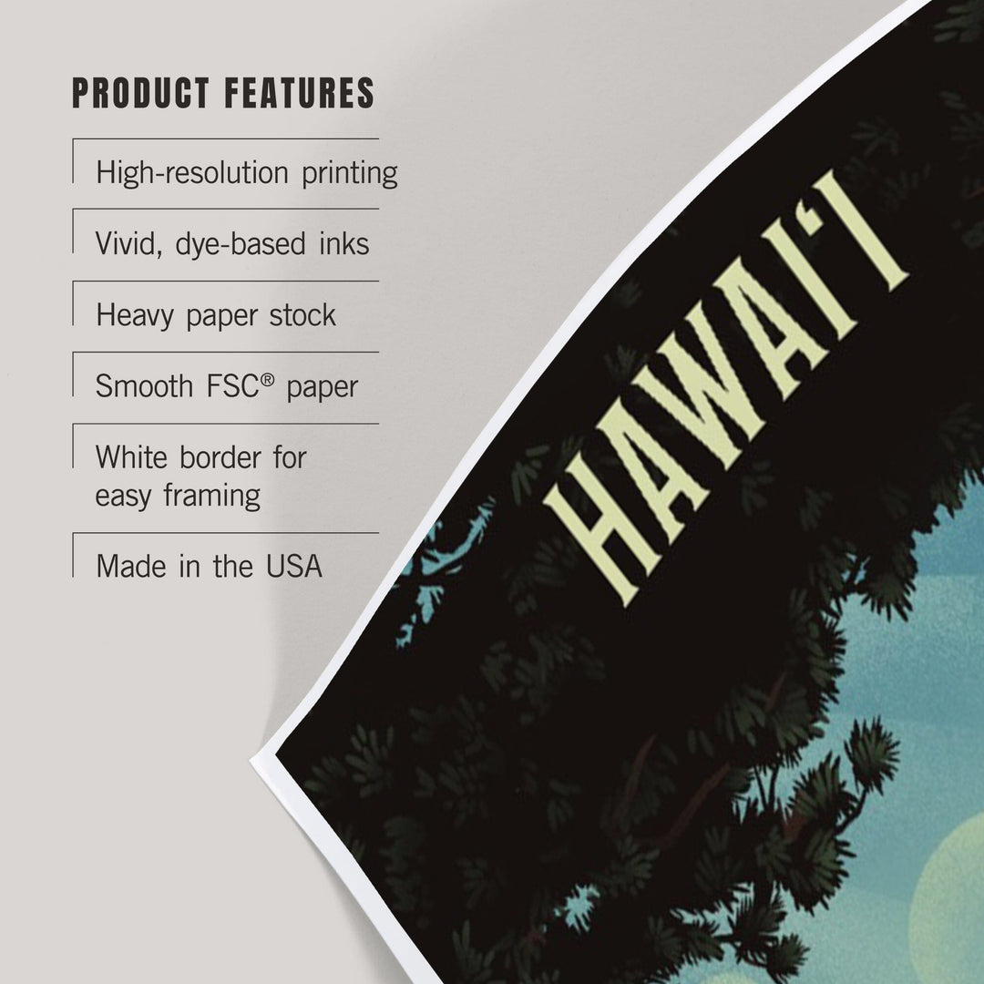 Hawai‘i, Today's Office, Coastal Series, Hammock on Beach, Art & Giclee Prints Art Lantern Press 