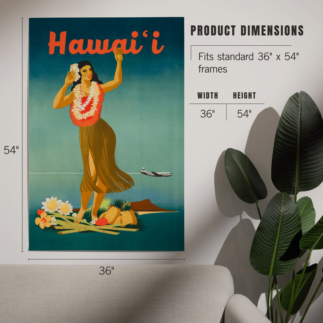 Hawaii, Vintage Hula, Art & Giclee Prints Art Lantern Press 