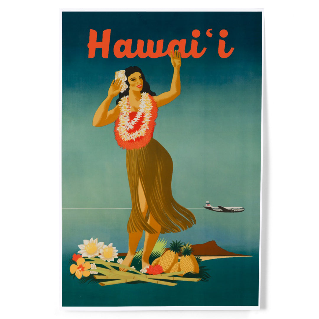 Hawaii, Vintage Hula, Art & Giclee Prints Art Lantern Press 