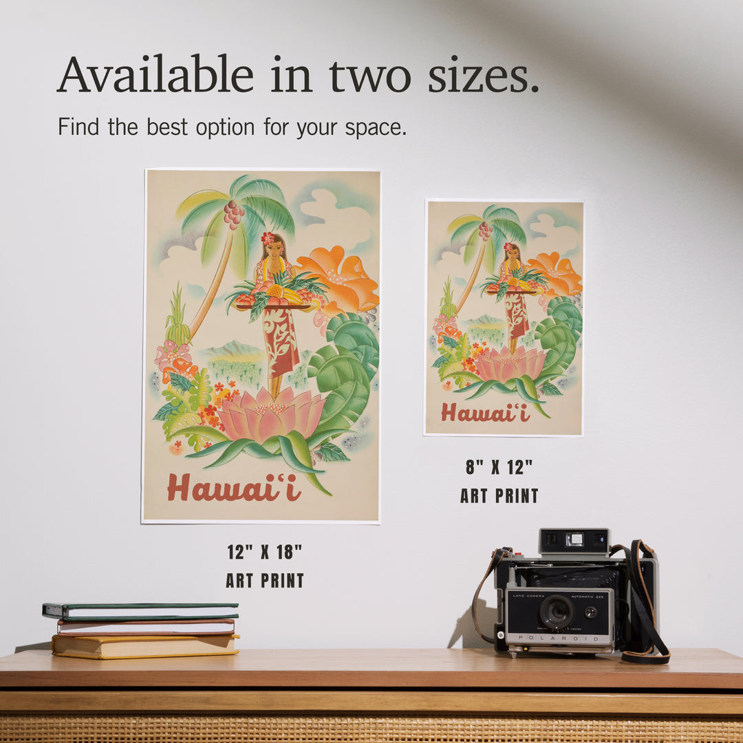 Hawaii, Vintage Welcome, Art & Giclee Prints Art Lantern Press 