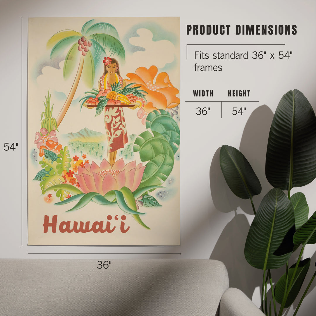 Hawaii, Vintage Welcome, Art & Giclee Prints Art Lantern Press 