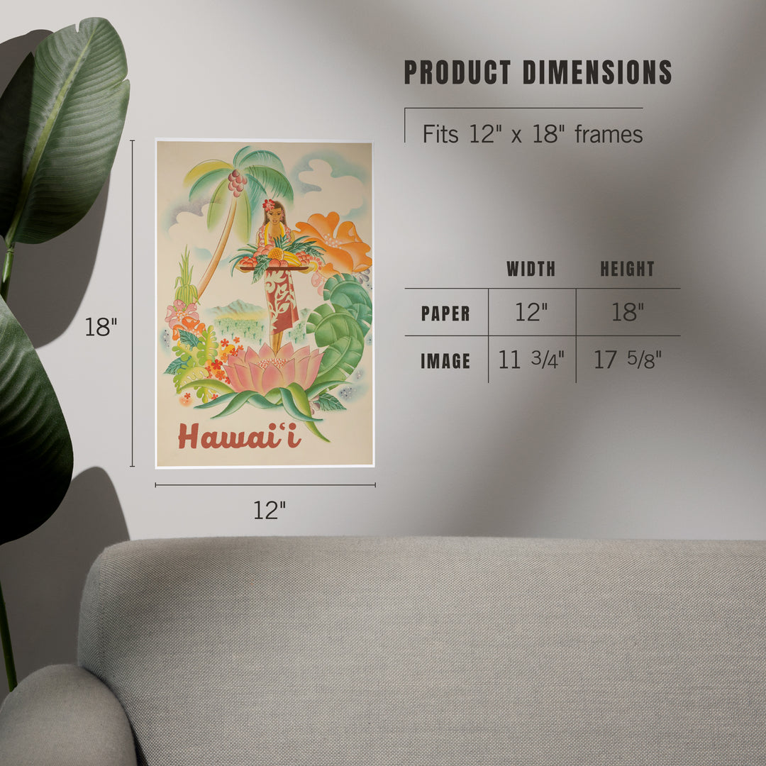 Hawaii, Vintage Welcome, Art & Giclee Prints Art Lantern Press 