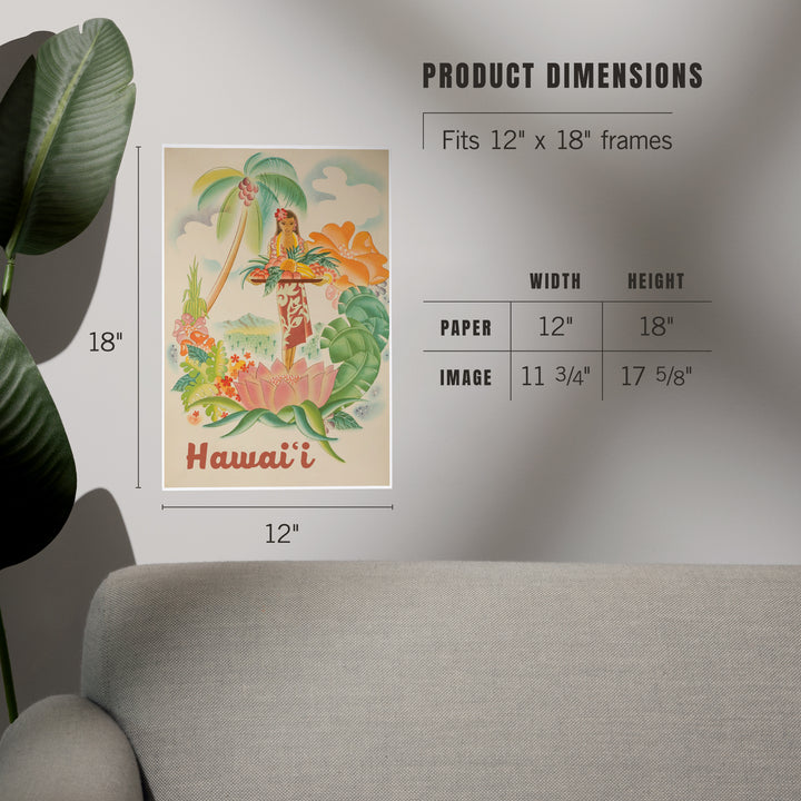 Hawaii, Vintage Welcome, Art & Giclee Prints Art Lantern Press 