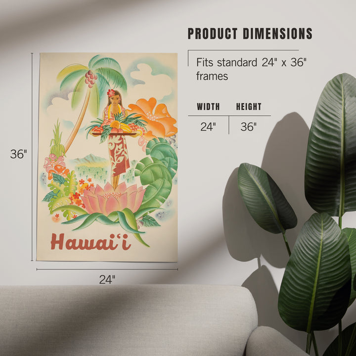 Hawaii, Vintage Welcome, Art & Giclee Prints Art Lantern Press 