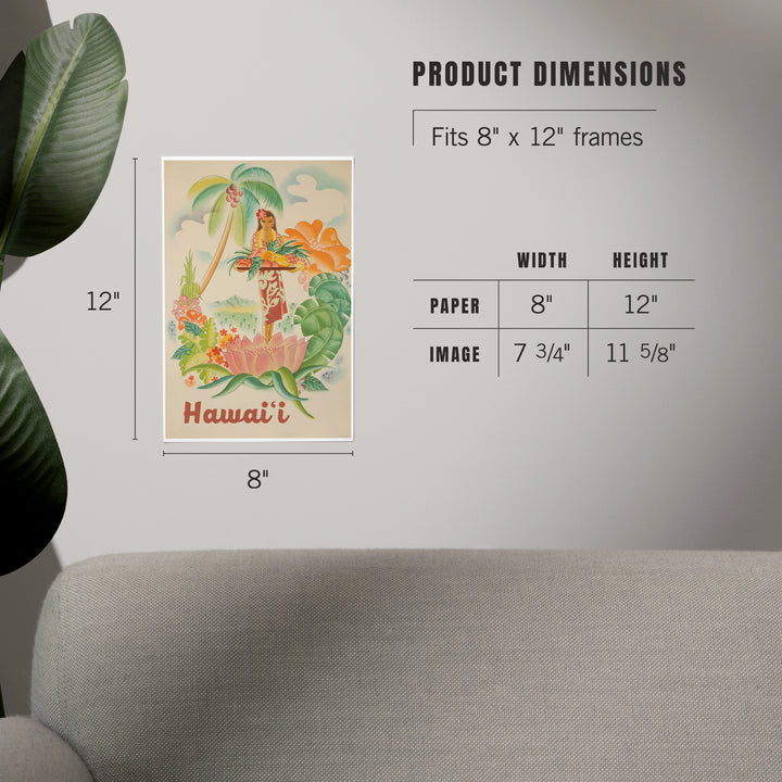 Hawaii, Vintage Welcome, Art & Giclee Prints Art Lantern Press 