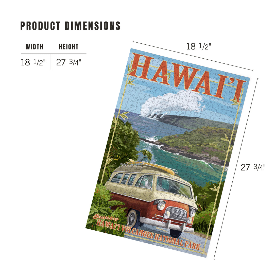 Hawaii Volcanoes National Park, Camper Van, Jigsaw Puzzle Puzzle Lantern Press 