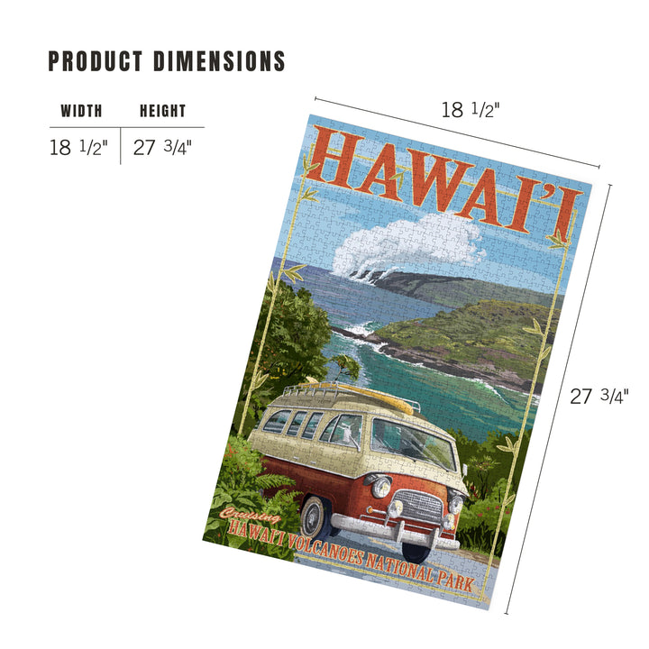 Hawaii Volcanoes National Park, Camper Van, Jigsaw Puzzle Puzzle Lantern Press 