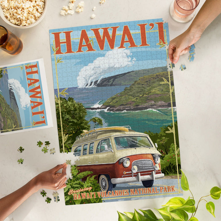 Hawaii Volcanoes National Park, Camper Van, Jigsaw Puzzle Puzzle Lantern Press 