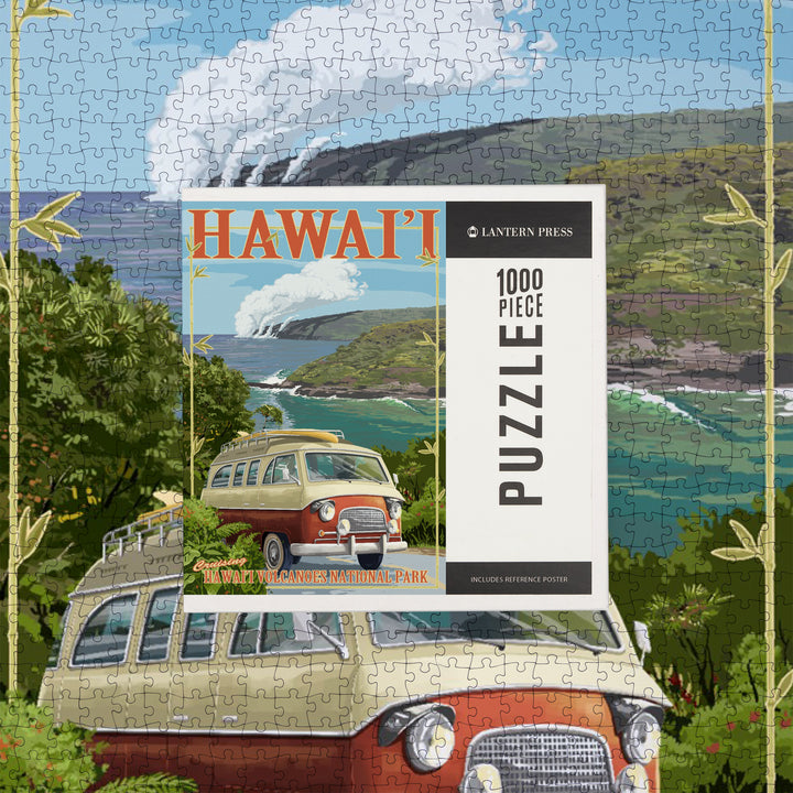 Hawaii Volcanoes National Park, Camper Van, Jigsaw Puzzle Puzzle Lantern Press 