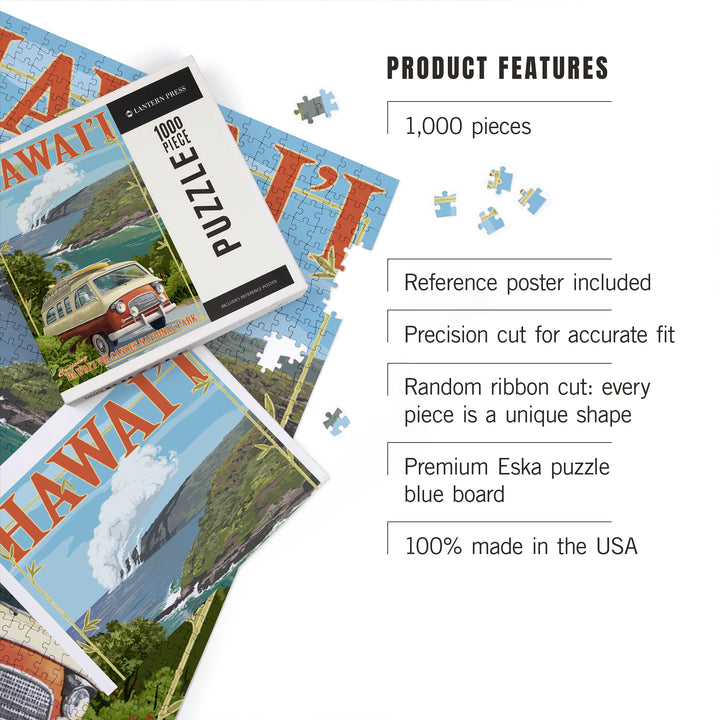 Hawaii Volcanoes National Park, Camper Van, Jigsaw Puzzle Puzzle Lantern Press 