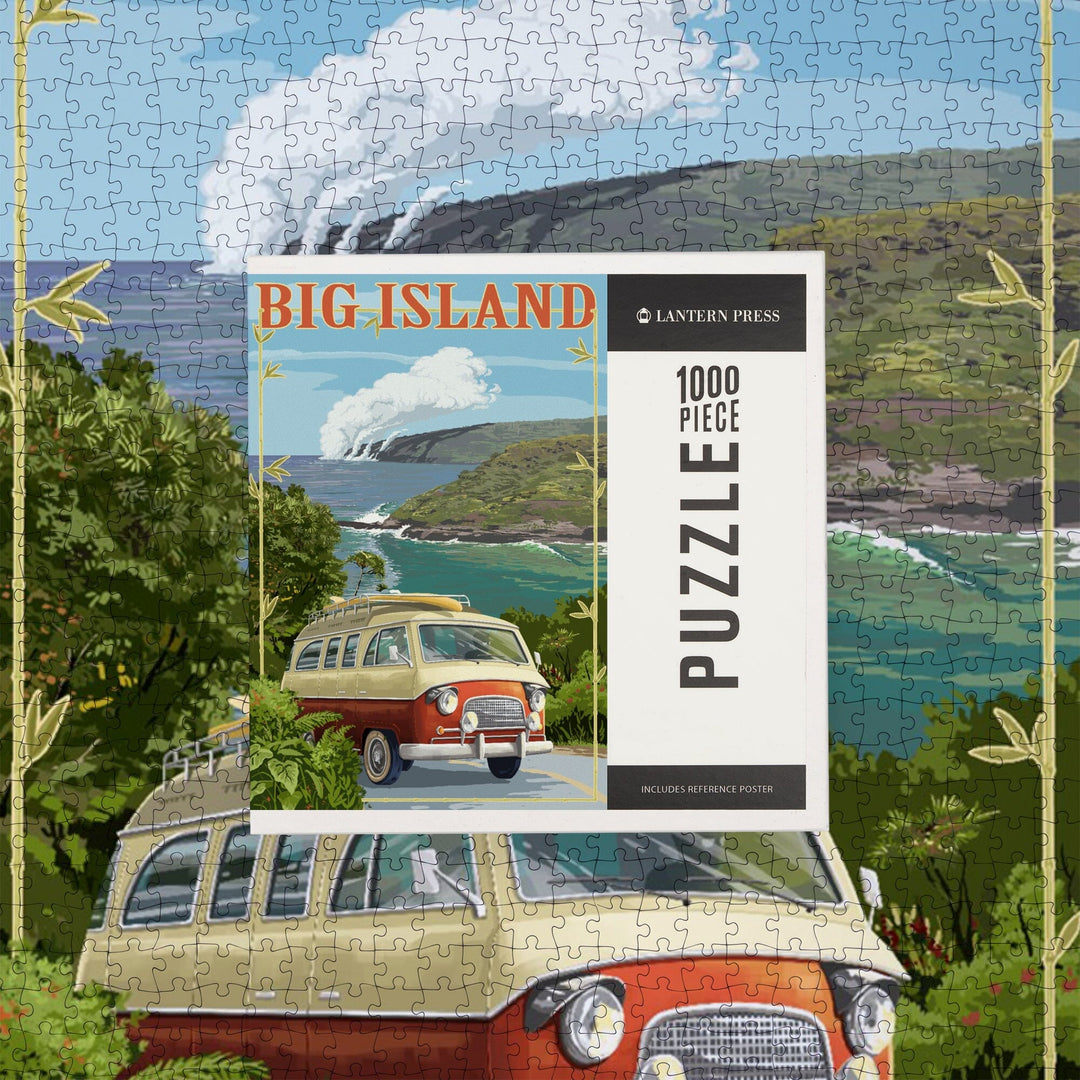 Hawaii Volcanoes National Park, Hawaii, Camper Van, Jigsaw Puzzle Puzzle Lantern Press 