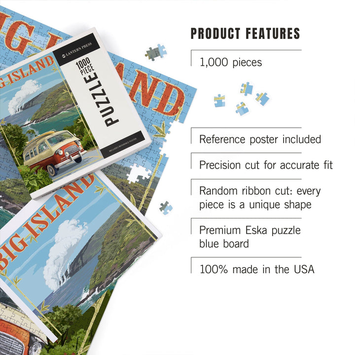 Hawaii Volcanoes National Park, Hawaii, Camper Van, Jigsaw Puzzle Puzzle Lantern Press 