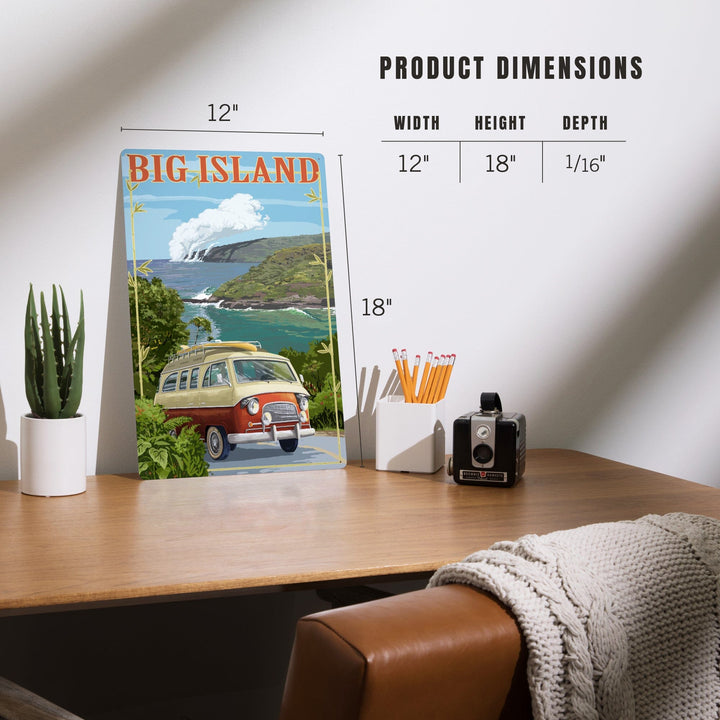 Hawaii Volcanoes National Park, Hawaii, Camper Van, Metal Signs Metal Lantern Press 