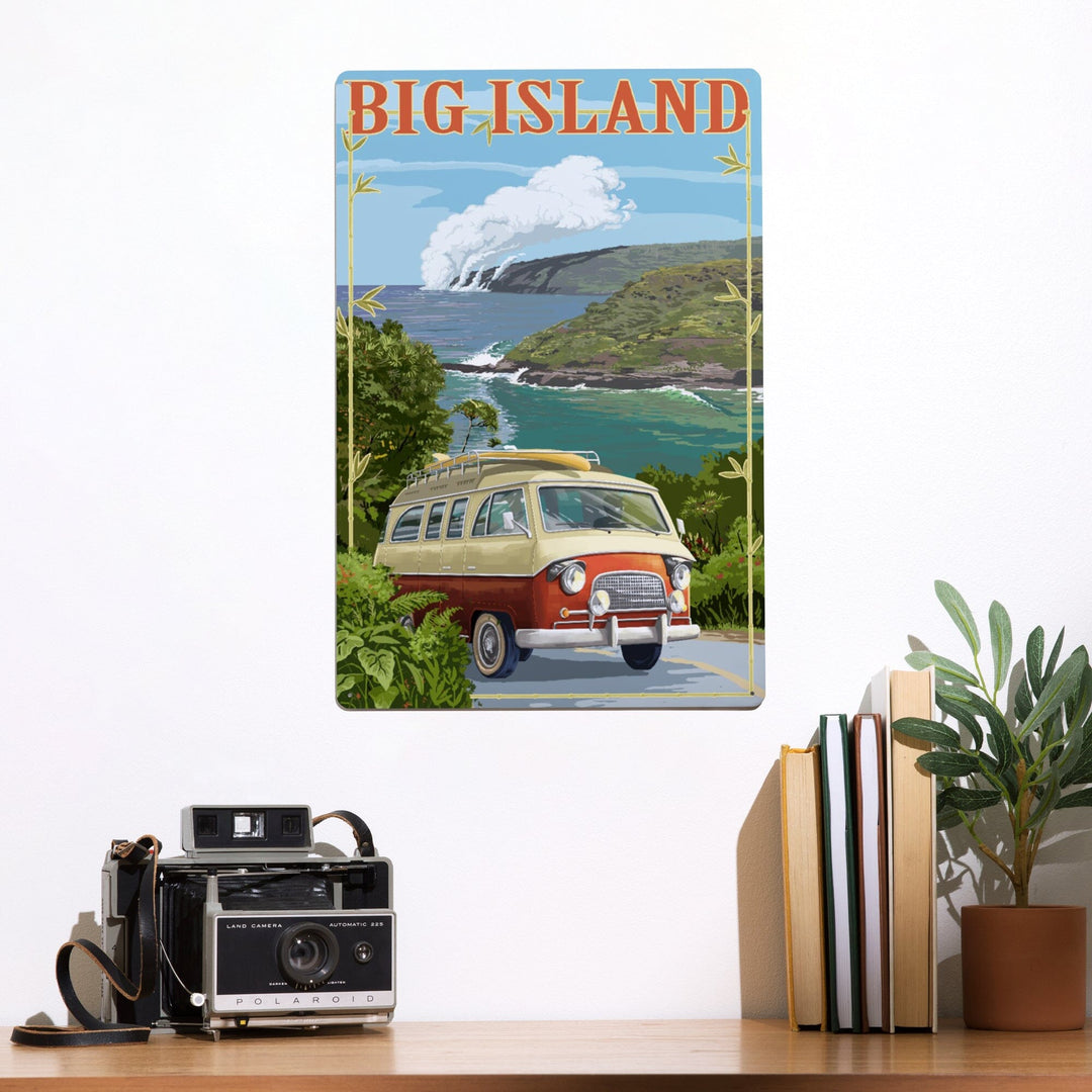 Hawaii Volcanoes National Park, Hawaii, Camper Van, Metal Signs Metal Lantern Press 