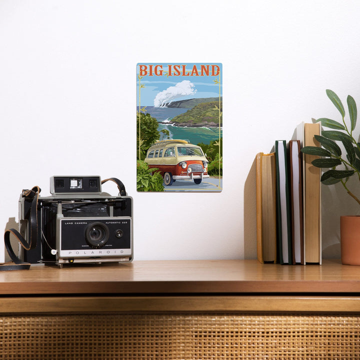 Hawaii Volcanoes National Park, Hawaii, Camper Van, Metal Signs Metal Lantern Press 