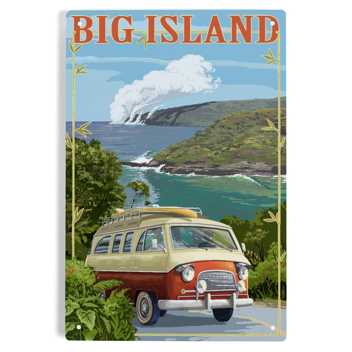 Hawaii Volcanoes National Park, Hawaii, Camper Van, Metal Signs Metal Lantern Press 