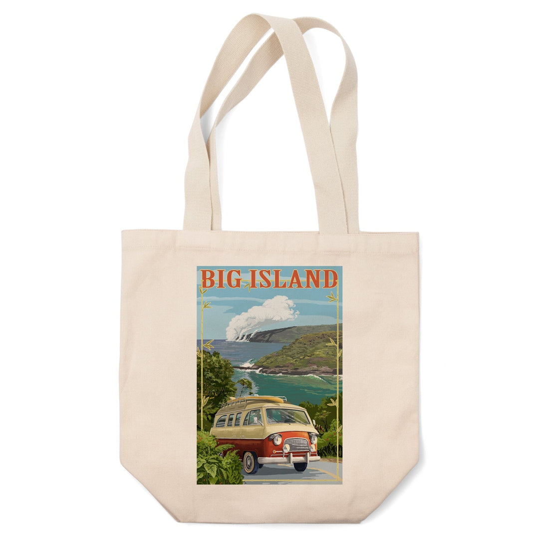 Hawaii Volcanoes National Park, Hawaii, Camper Van, Tote Bag Totes Lantern Press 