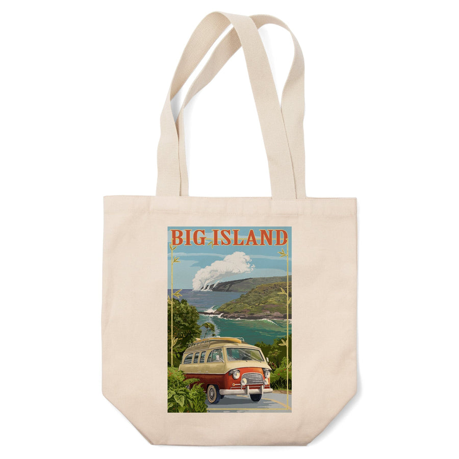 Hawaii Volcanoes National Park, Hawaii, Camper Van, Tote Bag Totes Lantern Press 
