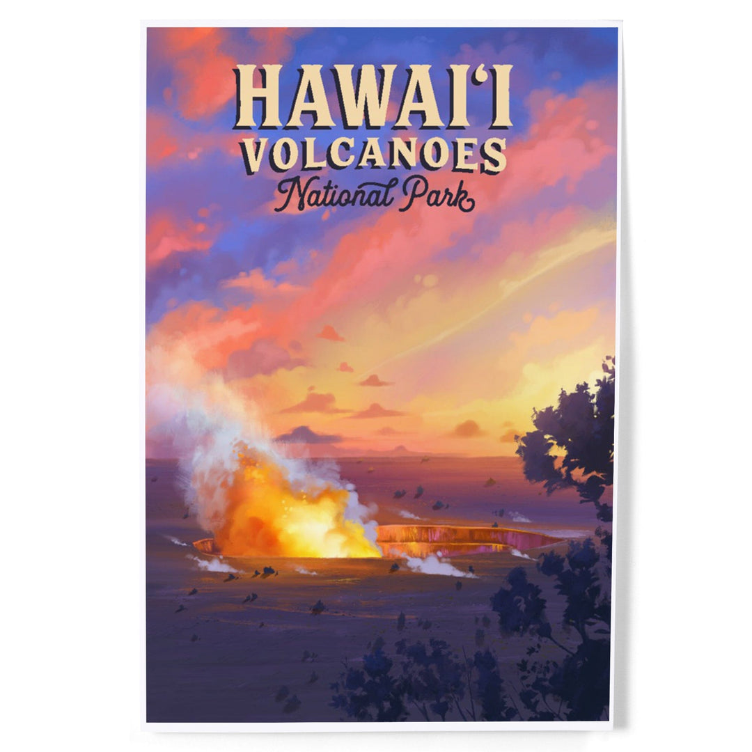 Hawaii Volcanoes National Park, Hawaii, Oil Painting, Art & Giclee Prints - Lantern Press