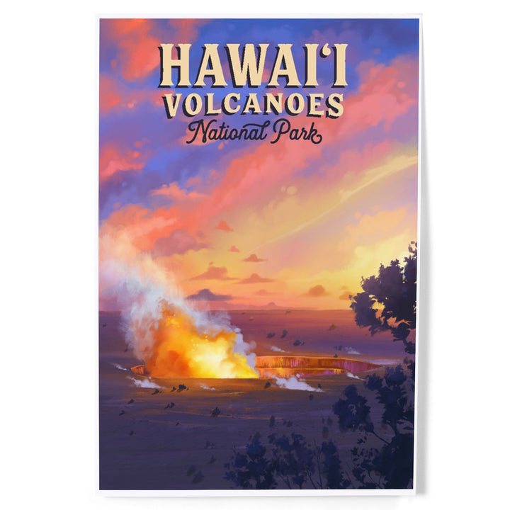 Hawaii Volcanoes National Park, Hawaii, Oil Painting, Art & Giclee Prints - Lantern Press