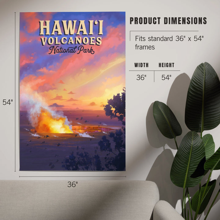 Hawaii Volcanoes National Park, Hawaii, Oil Painting, Art & Giclee Prints - Lantern Press