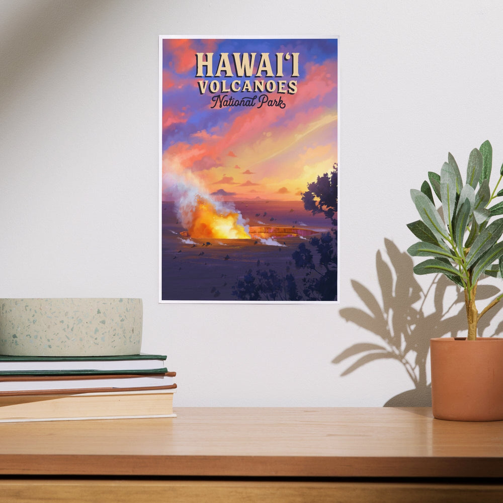 Hawaii Volcanoes National Park, Hawaii, Oil Painting, Art & Giclee Prints Art Lantern Press 