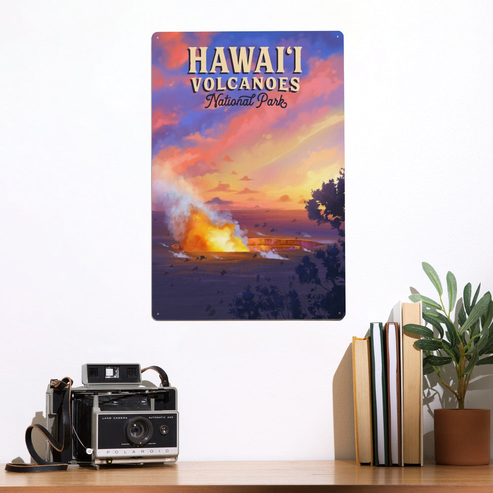 Hawai‘i Volcanoes National Park, Hawaii, Oil Painting, Metal Signs Metal Lantern Press 