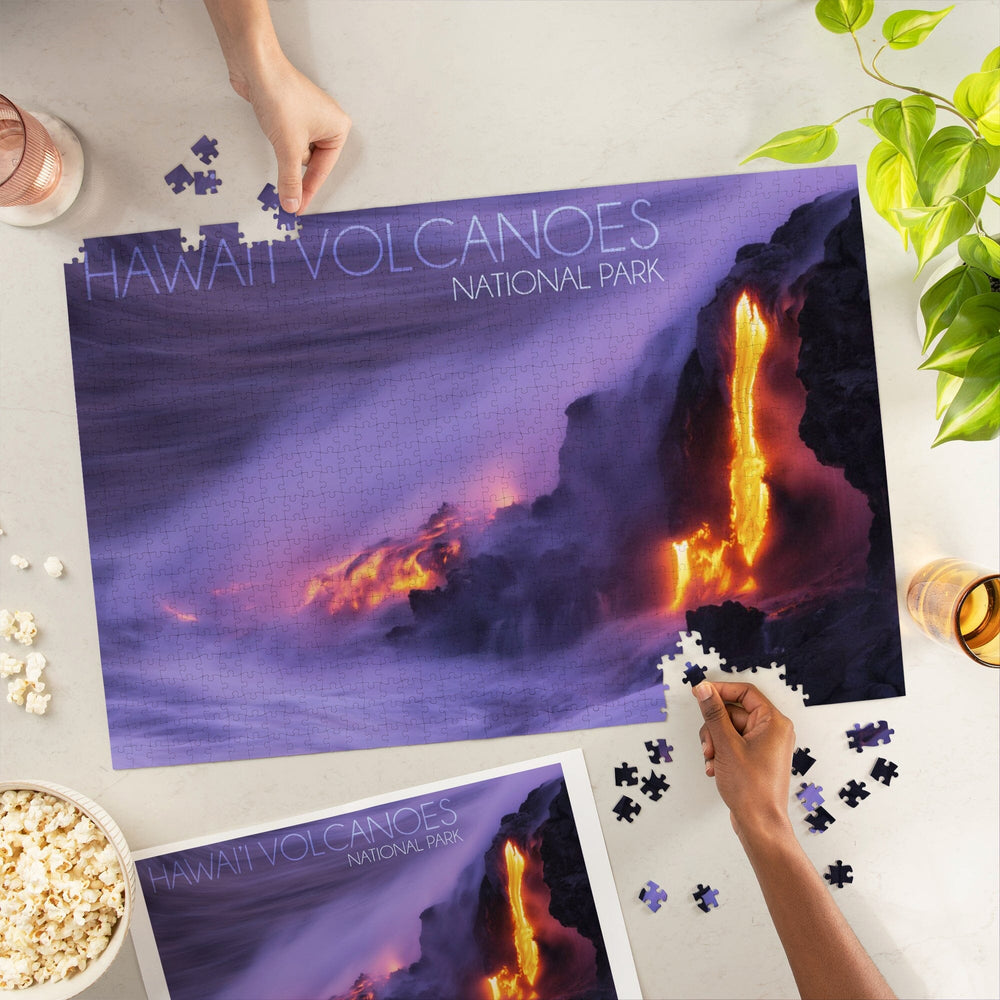 Hawaii Volcanoes National Park, Lava Flow, Jigsaw Puzzle Puzzle Lantern Press 