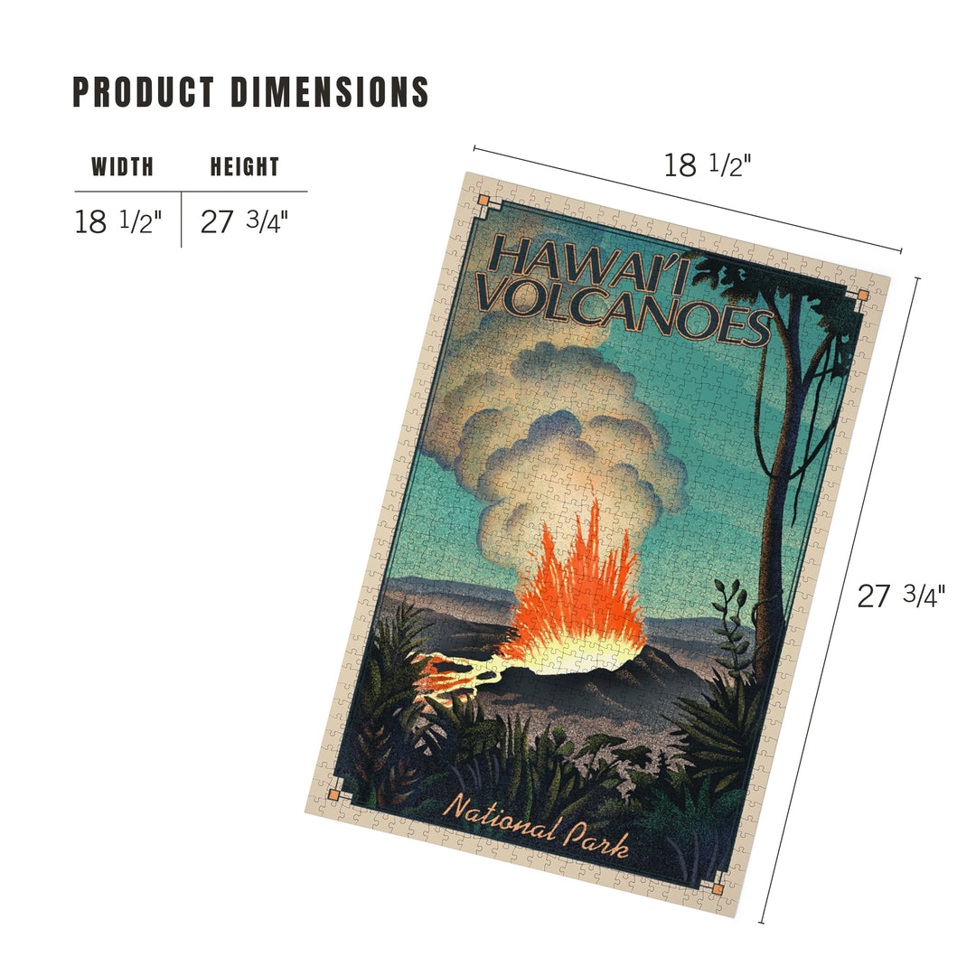 Hawaii Volcanoes National Park, Lithograph National Park Series, Jigsaw Puzzle Puzzle Lantern Press 