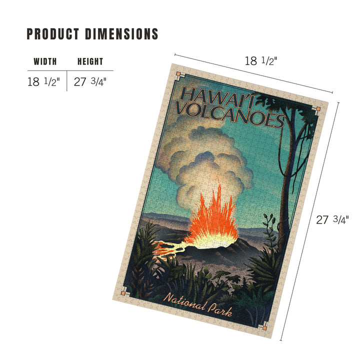 Hawaii Volcanoes National Park, Lithograph National Park Series, Jigsaw Puzzle Puzzle Lantern Press 