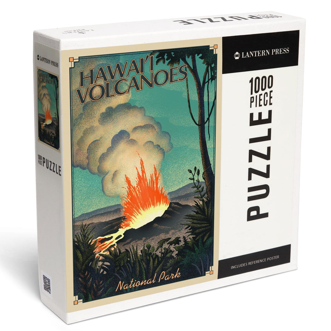 Hawaii Volcanoes National Park, Lithograph National Park Series, Jigsaw Puzzle Puzzle Lantern Press 