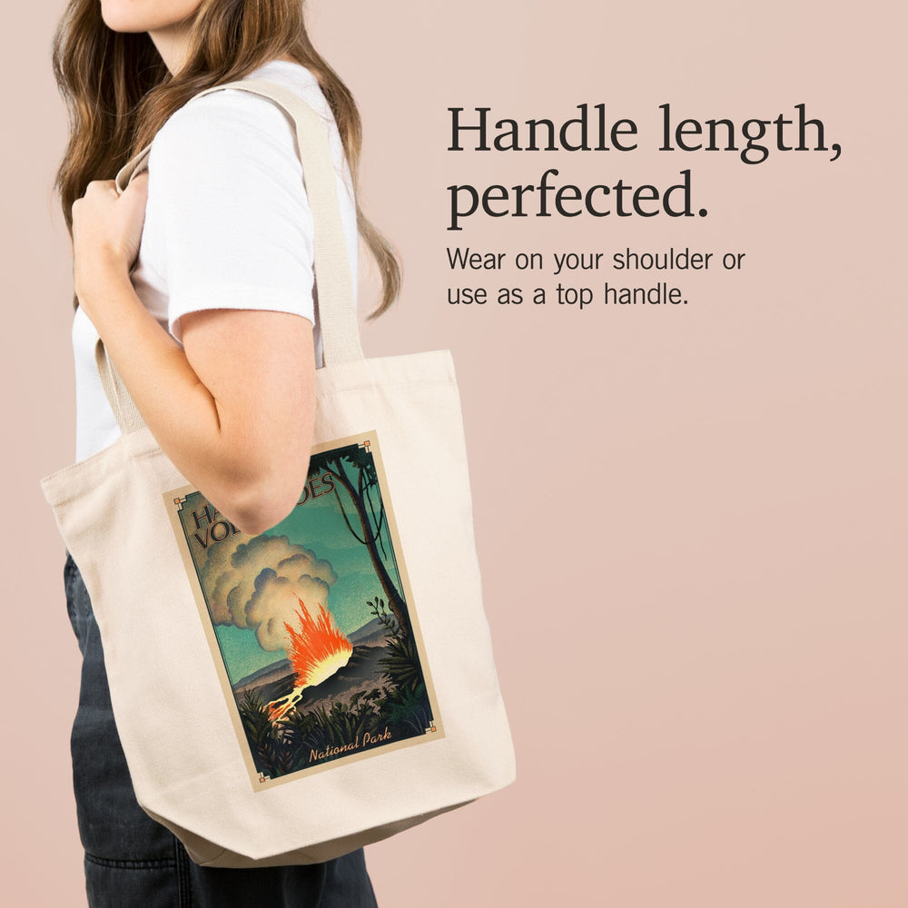 Hawaii Volcanoes National Park, Lithograph National Park Series, Tote Bag Totes Lantern Press 