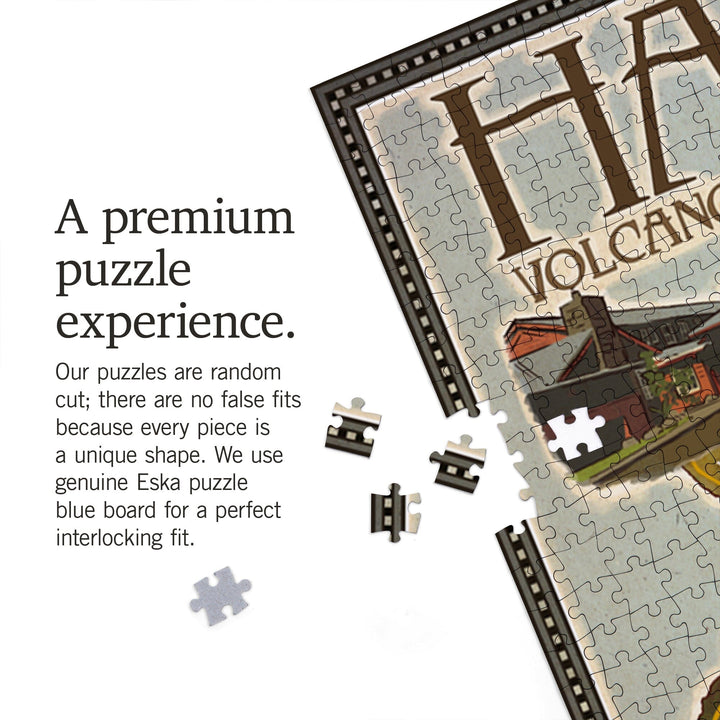Hawaii Volcanoes National Park, Map of Hawaii, Jigsaw Puzzle Puzzle Lantern Press 