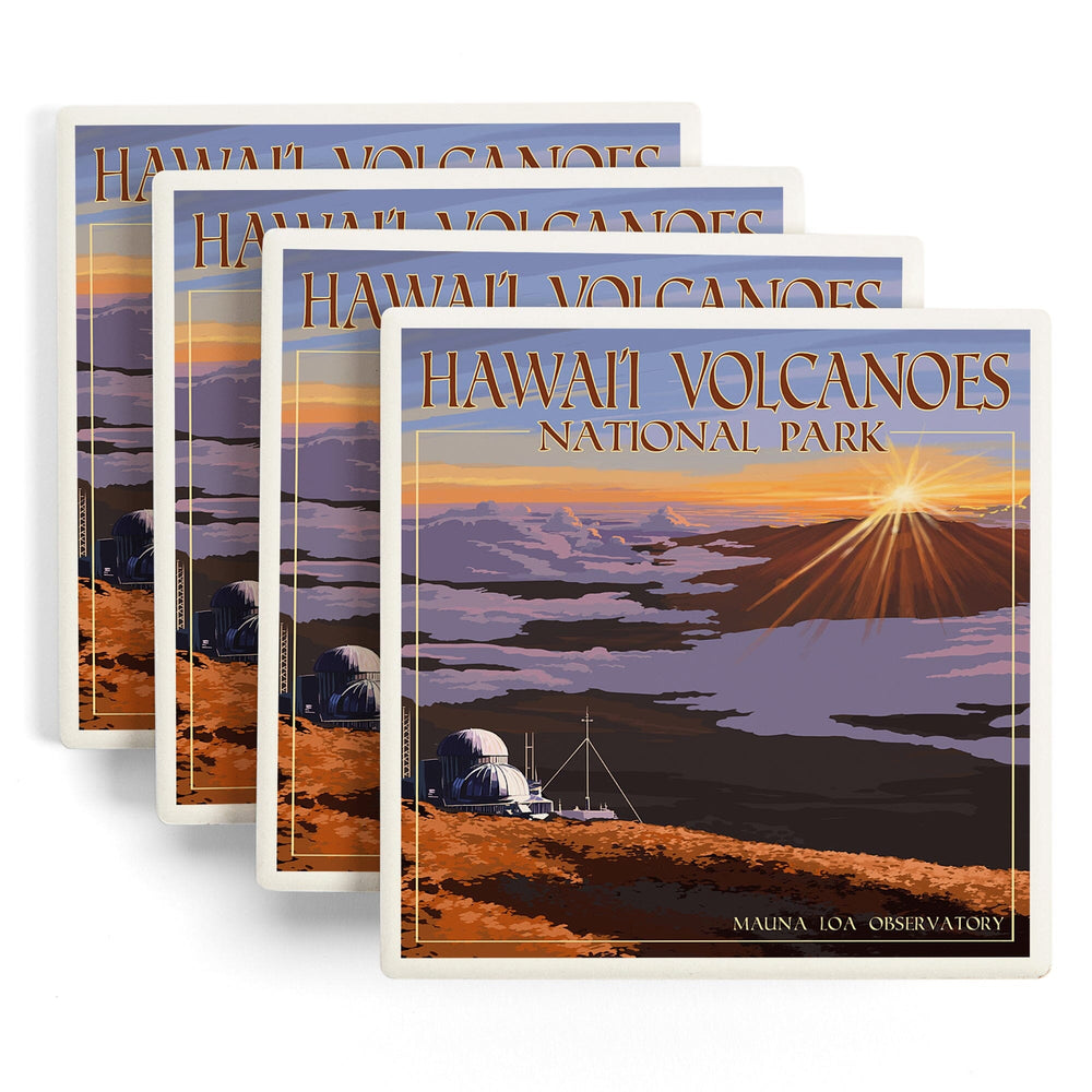 Hawaii Volcanoes National Park, Mauna Loa Observatory at Sunrise, Coasters Coasters Lantern Press 