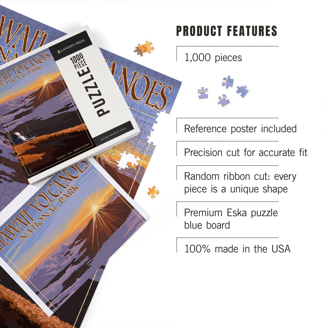 Hawaii Volcanoes National Park, Mauna Loa Observatory at Sunrise, Jigsaw Puzzle Puzzle Lantern Press 