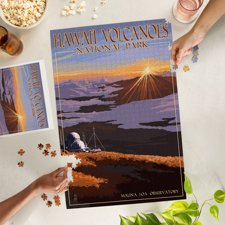 Hawaii Volcanoes National Park, Mauna Loa Observatory at Sunrise, Jigsaw Puzzle Puzzle Lantern Press 