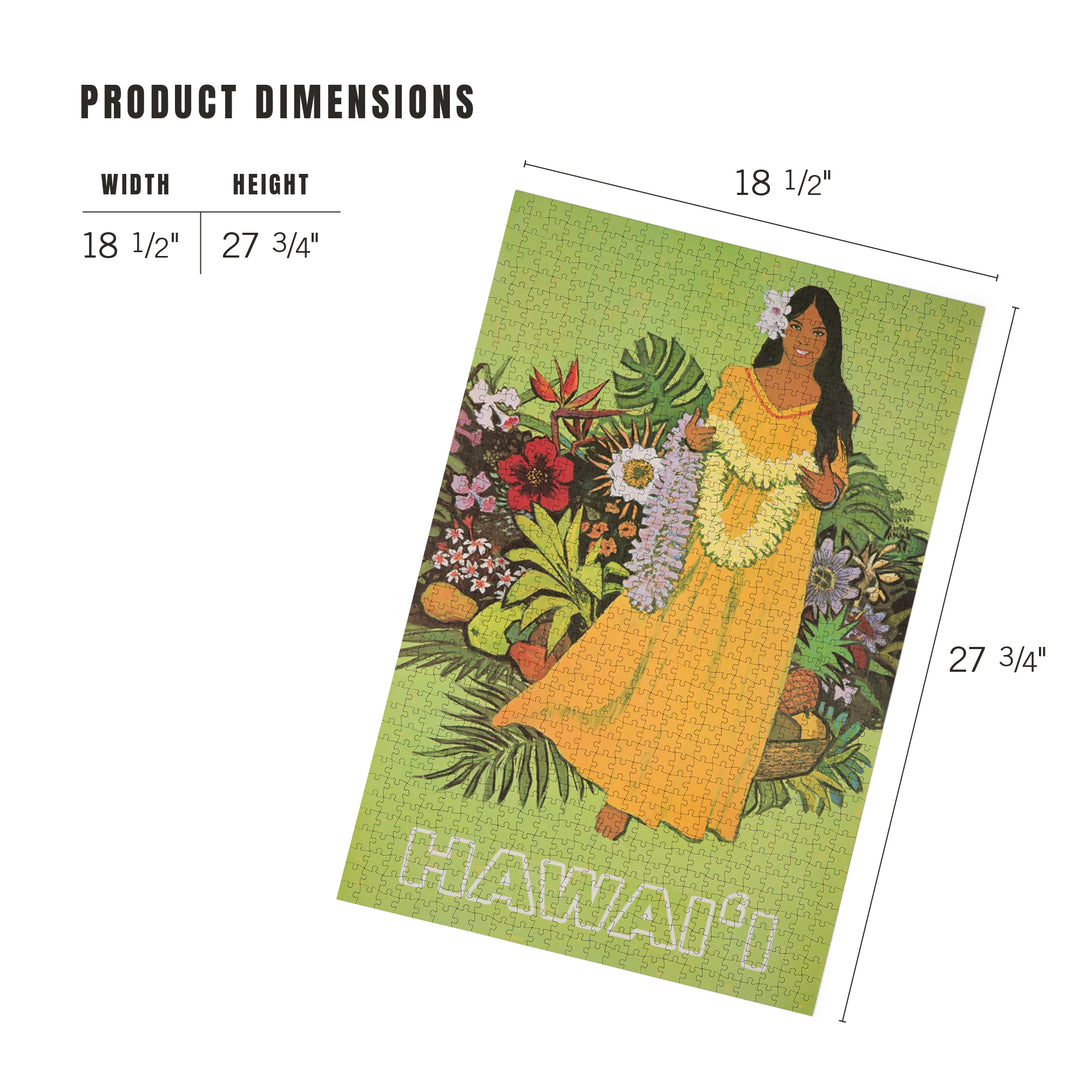 Hawaii, Welcome with Lei, Jigsaw Puzzle Puzzle Lantern Press 