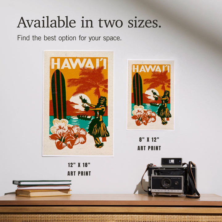 Hawai'i, Woodblock, Art & Giclee Prints Art Lantern Press 