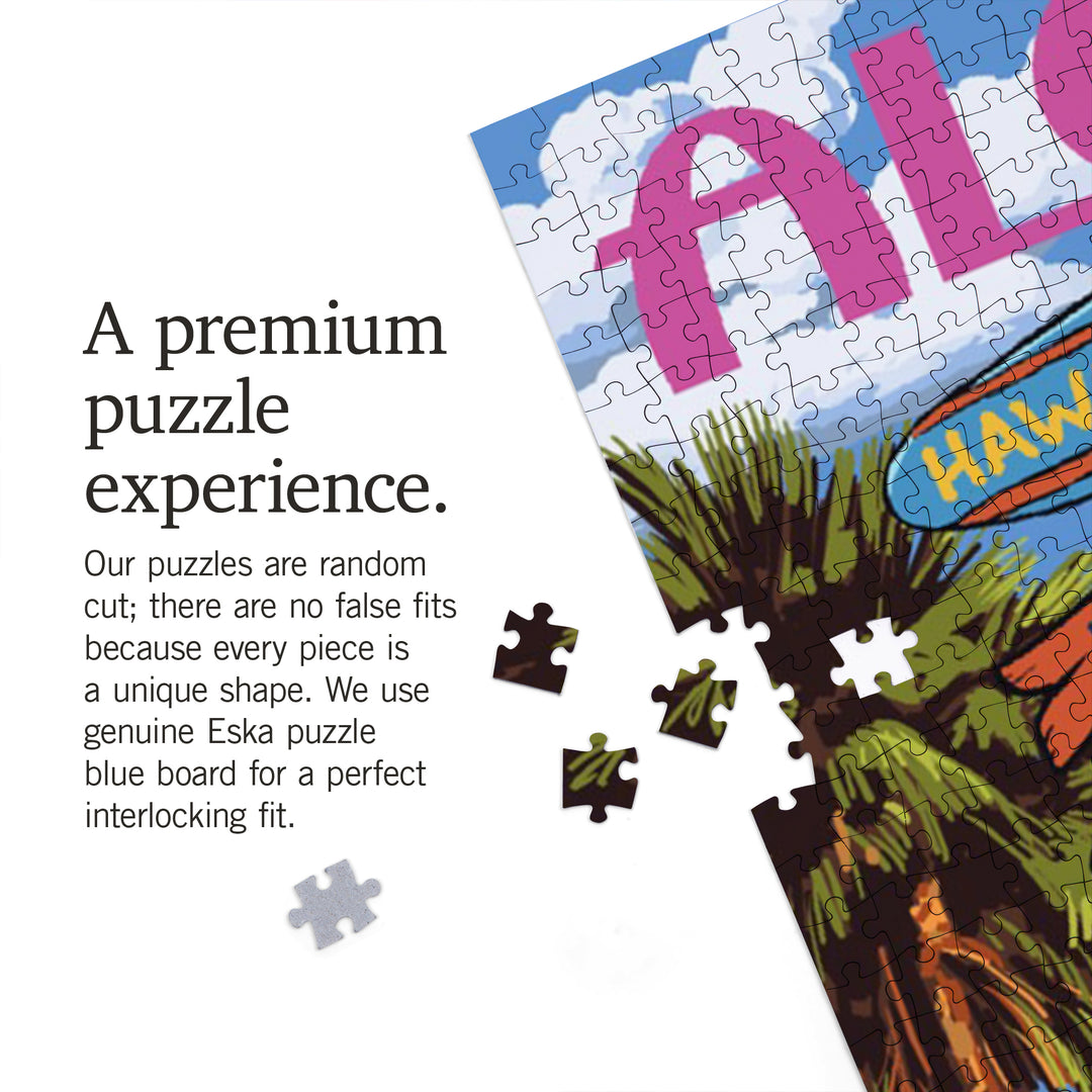 Hawaiian Islands, Destination Signpost, Jigsaw Puzzle Puzzle Lantern Press 