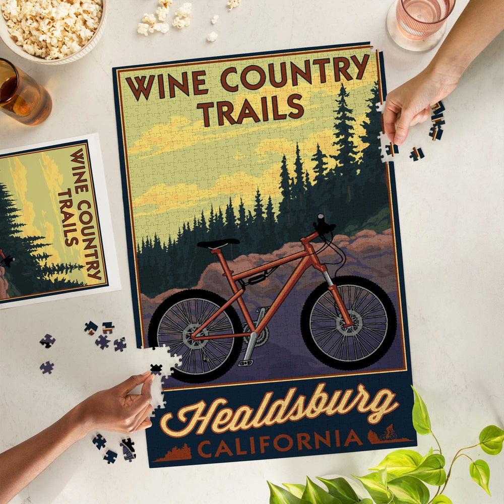 Healdsburg, California, Wine Country Trails, Jigsaw Puzzle Puzzle Lantern Press 