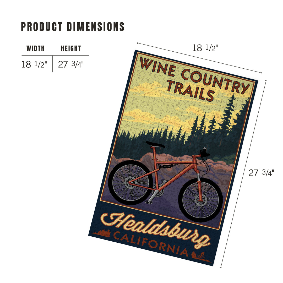 Healdsburg, California, Wine Country Trails, Jigsaw Puzzle Puzzle Lantern Press 