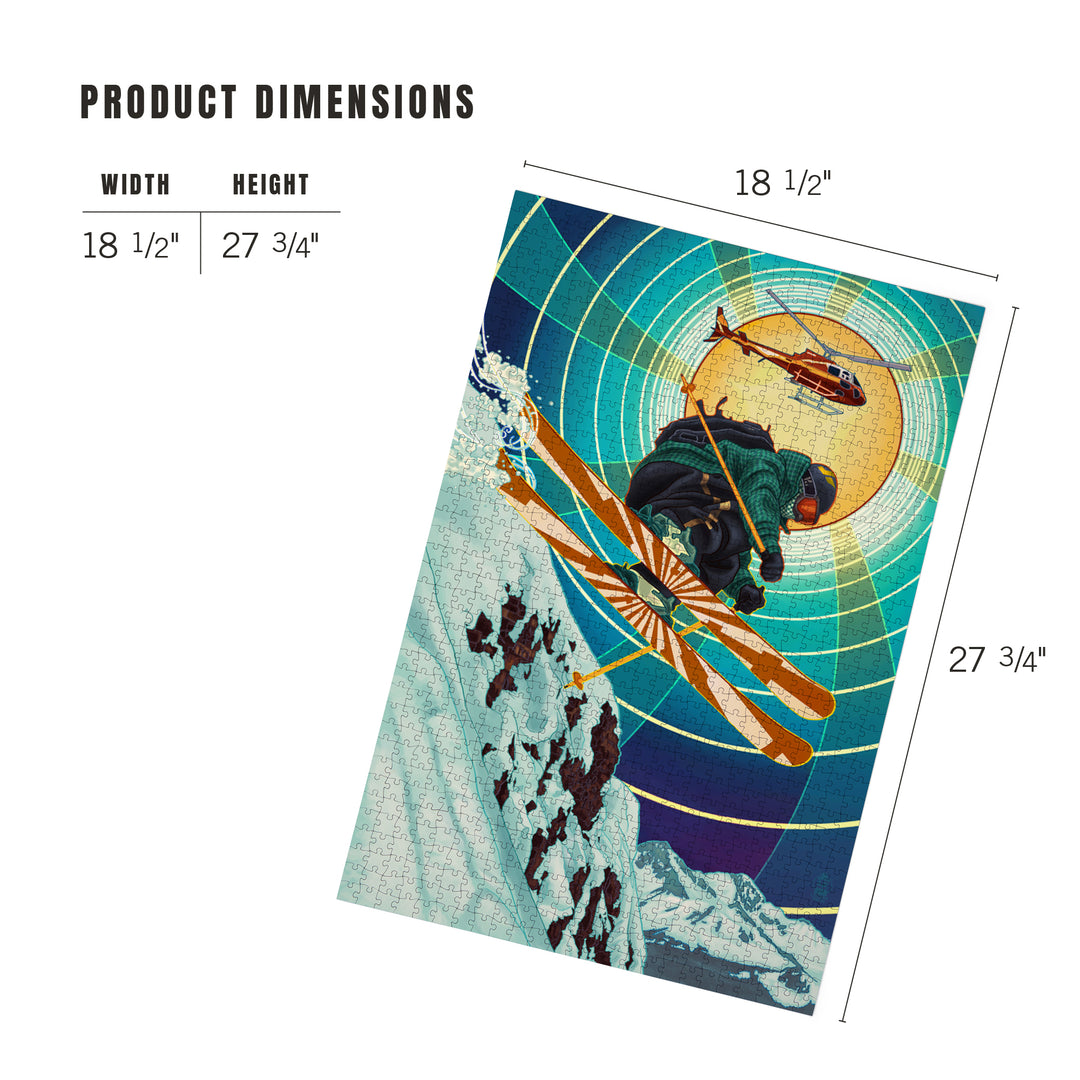 Heli-skiing, Jigsaw Puzzle Puzzle Lantern Press 