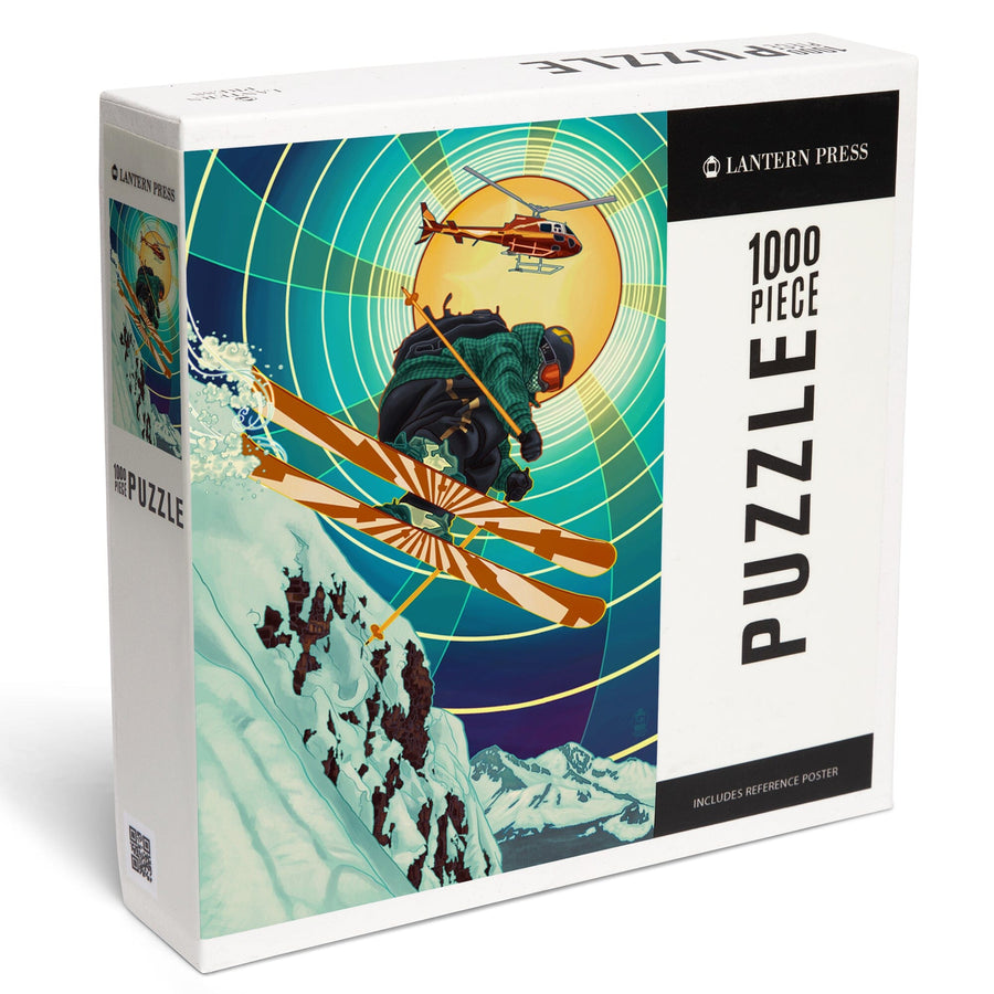 Heli-skiing, Jigsaw Puzzle Puzzle Lantern Press 