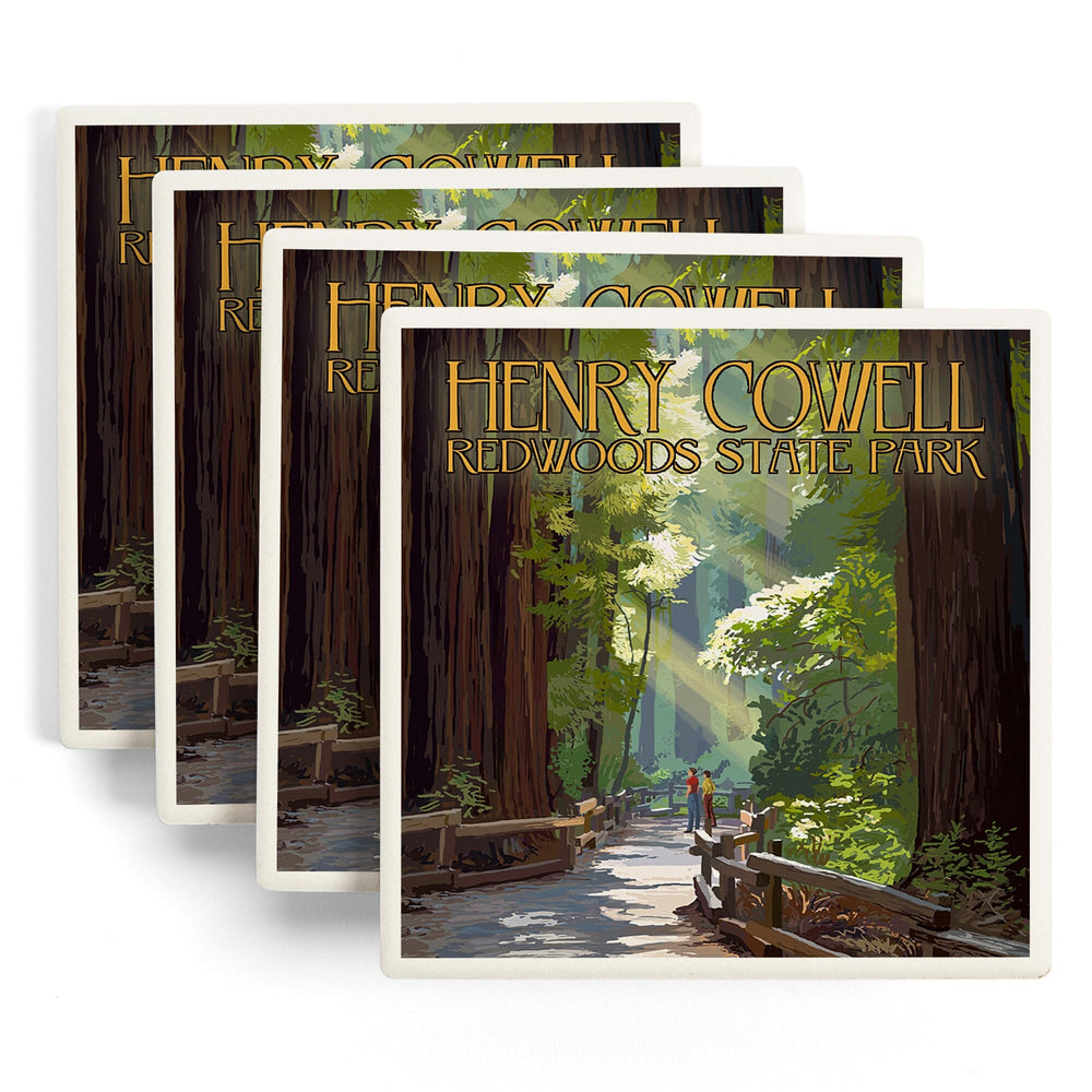 Henry Cowell Redwoods State Park, California, Pathway in Trees, Coasters Coasters Lantern Press 