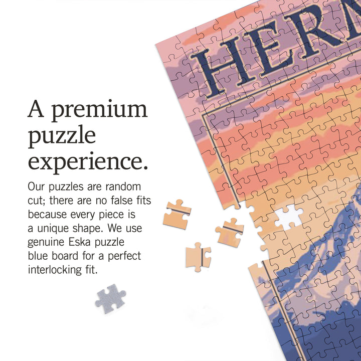 Hermiston, Oregon, Bear Family and Spring Flowers, Jigsaw Puzzle Puzzle Lantern Press 