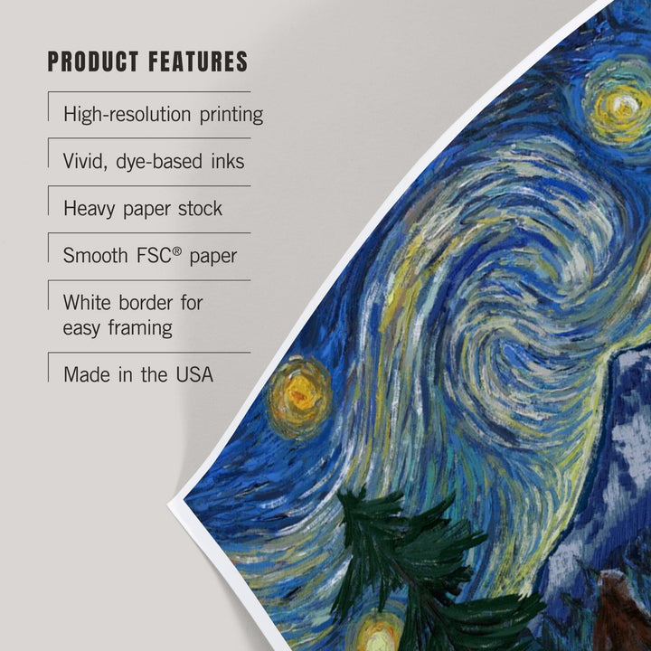 Hermiston, Oregon, Bigfoot, Starry Night, Art & Giclee Prints Art Lantern Press 