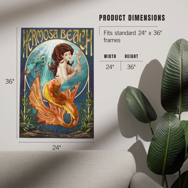 Hermosa Beach, California, Mermaid, Art & Giclee Prints Art Lantern Press 