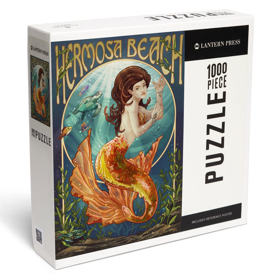 Hermosa Beach, California, Mermaid, Jigsaw Puzzle Puzzle Lantern Press 