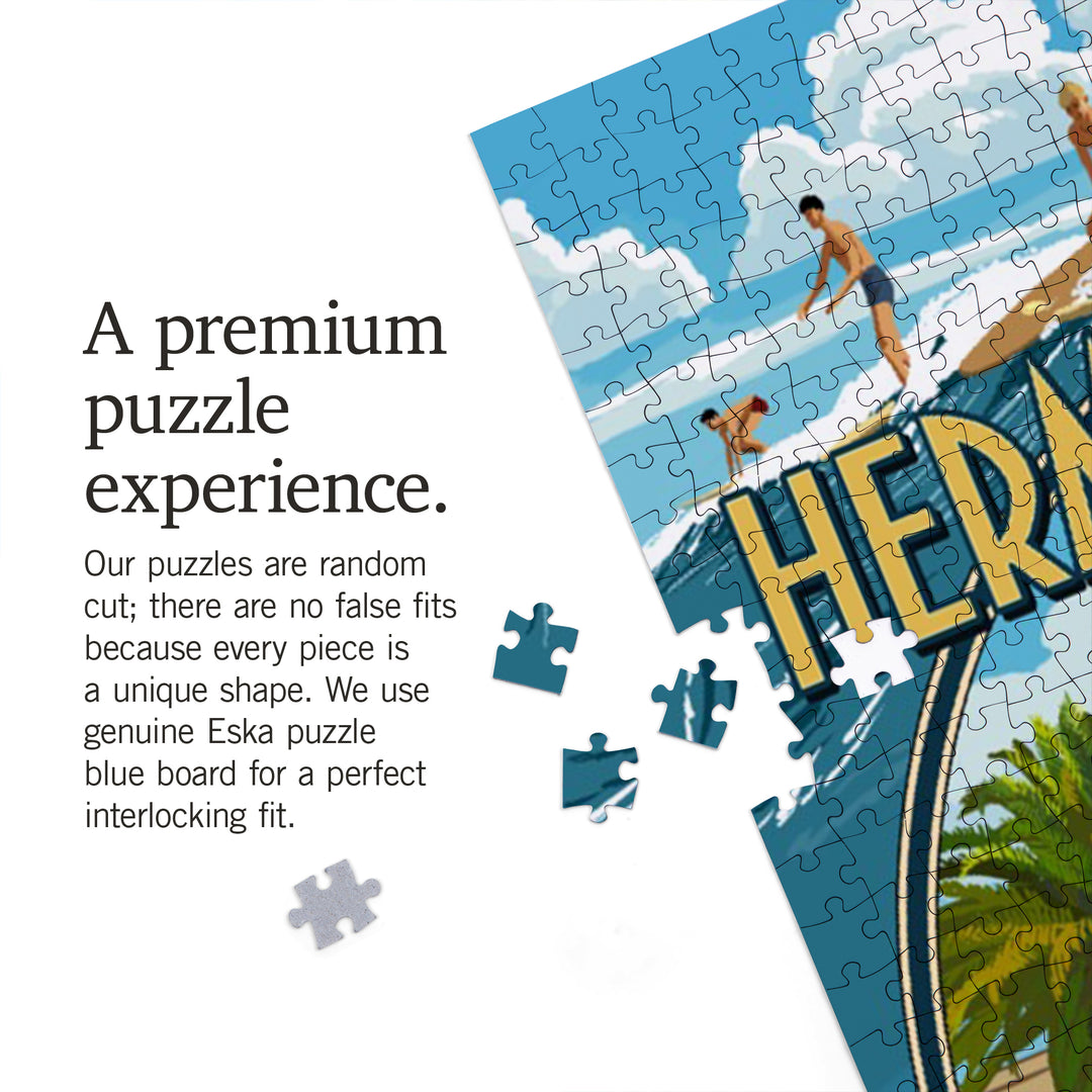 Hermosa Beach, California, Montage Scenes, Jigsaw Puzzle Puzzle Lantern Press 